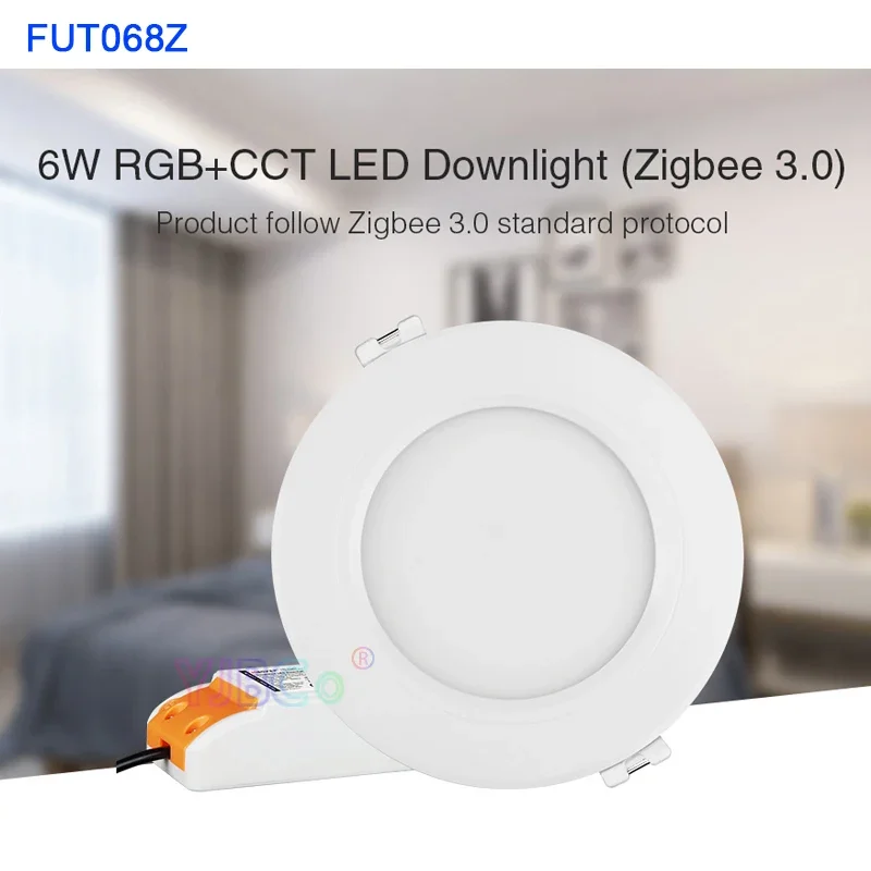 Imagem -06 - Miboxer-lâmpada Led de Teto Redonda Zigbee 3.0 Rgb Mais Cct 6w 12w ac 110v 220v Aplicativo Remoto Controle de Voz