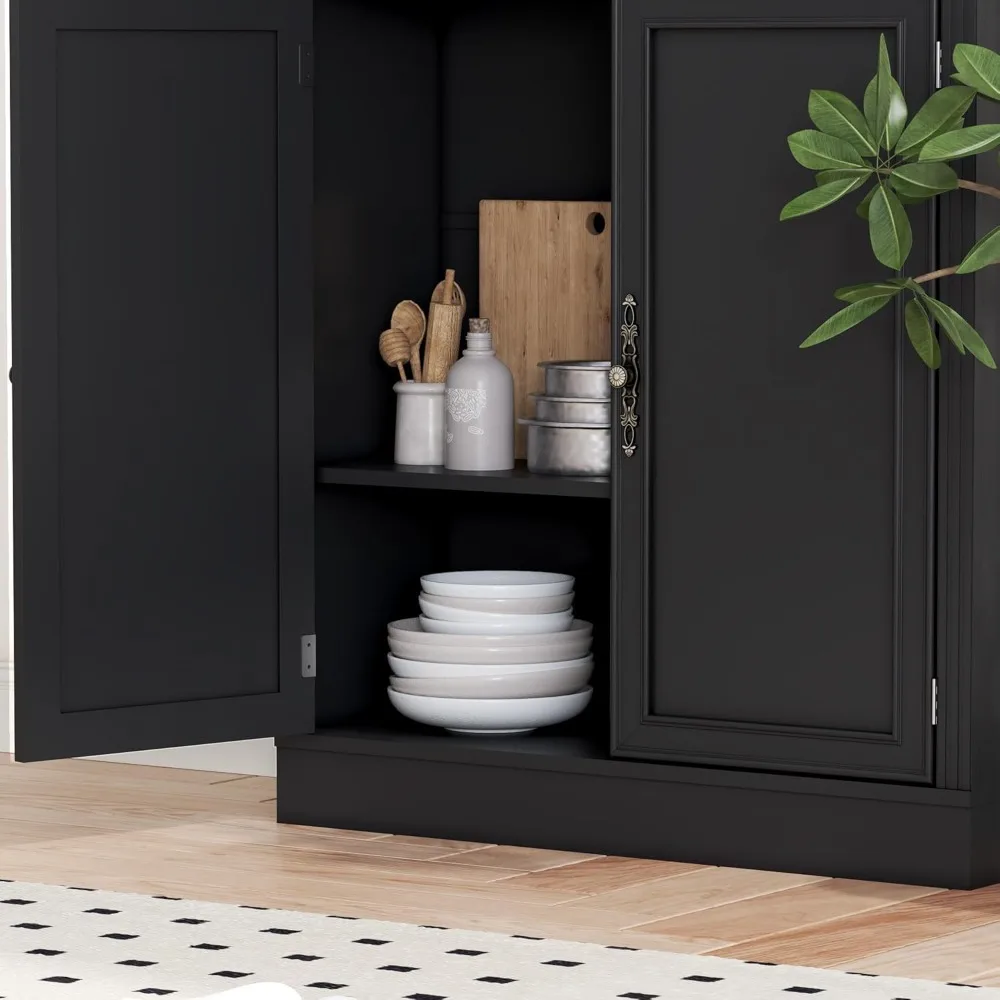 "Seventy-One and Four-Tenths Inches Tall 5-Shelf Floor Standing Bookcase with Cabinet Doors and Adjustable Shelves, Thirty-One a