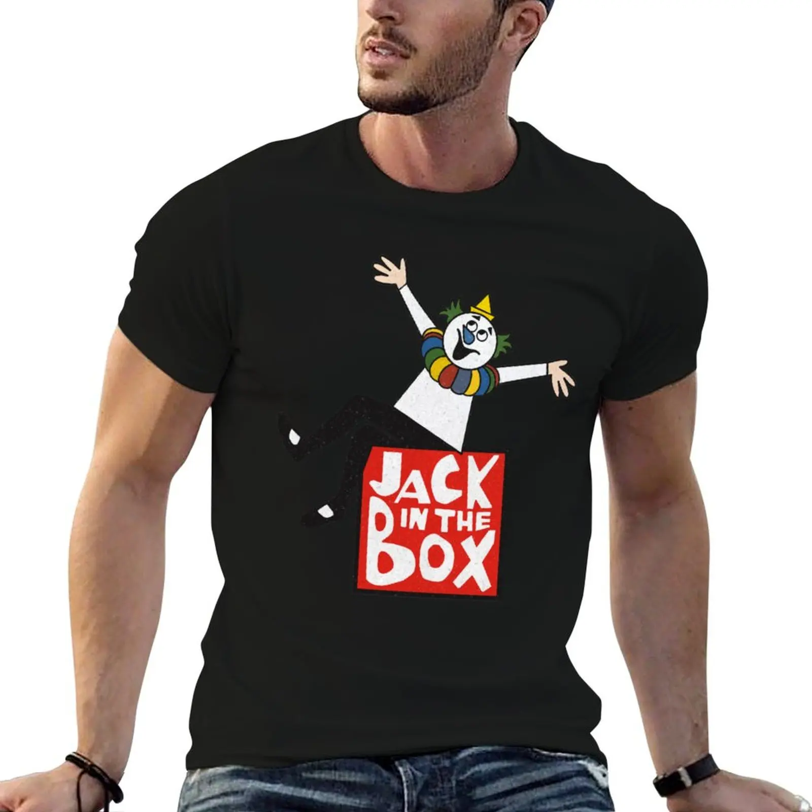 Defunct Late 70s Jack In The Box Burger Restaurant Mascot T-Shirt Lightweight Gym Training T-Shirt
