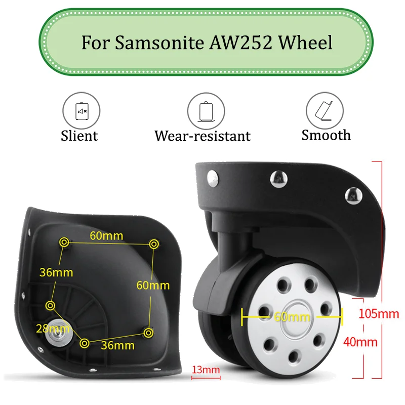 

Suitable For Samsonite AW252 Universal Wheel Trolley Case Wheel Replacement Luggage Pulley Sliding Casters Wear-resistant Repair