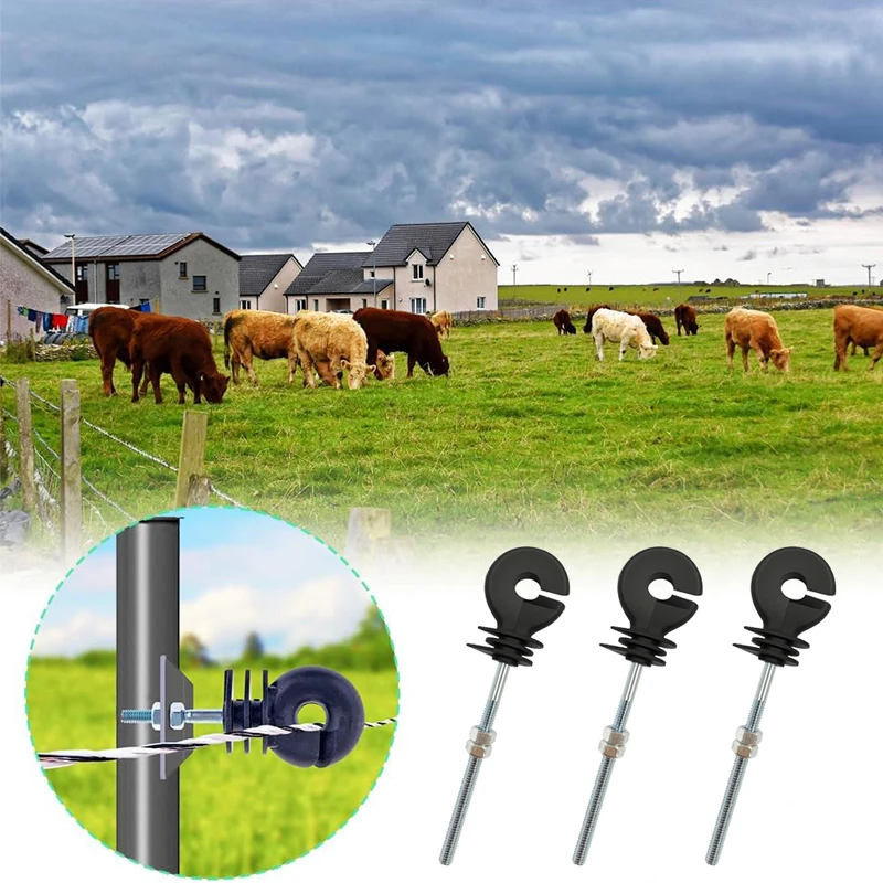 

50pcs Flat Head Electric Fence Insulated Screws for Farm Animal Fencing, Repair & Maintenance, Sturdy Durable, Easy Install