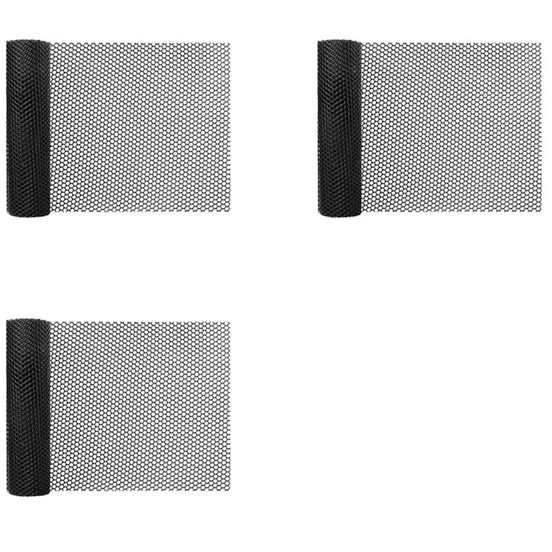 A84E-3X 15.7 Inch X 10FT Plastic Chicken Fence Mesh,Hexagonal Fencing Wire For Gardening, Poultry, Chicken Wire Frame Black