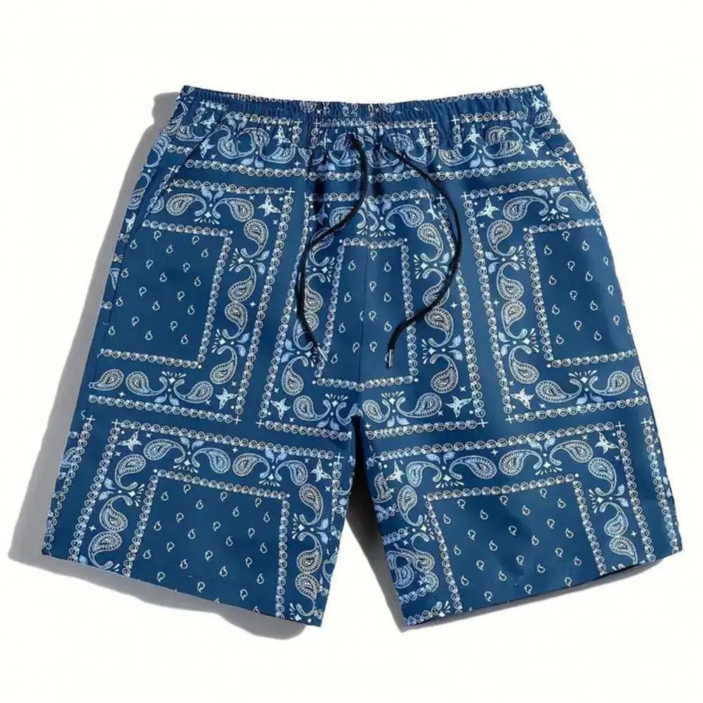 Elastic Adjustable Shorts Men Summer Beachwear 3d Printed Men's Summer Sport Shorts with Elastic Drawstring Waist for Streetwear