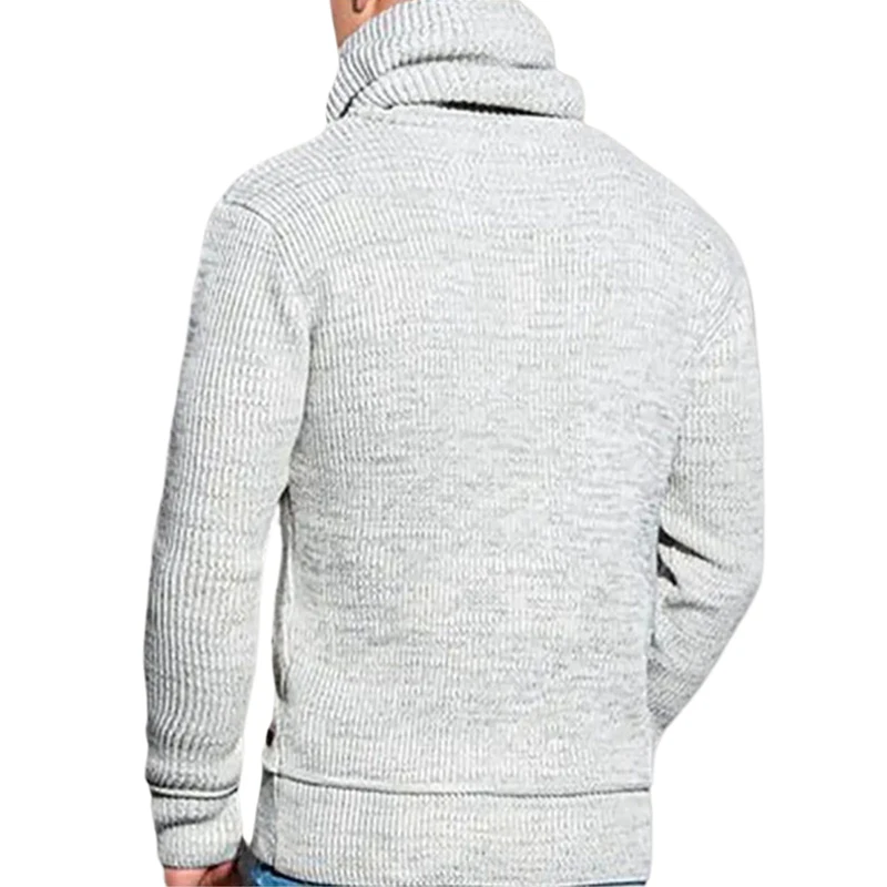 Herrenbekleidung Rollkragenpullover, Strickpullover mit hohem Kragen, lockerer Schnitt, warm, langärmelig, Strickware, Winter, Freizeitpullover, Oberteil, Streetwear – Detail 4