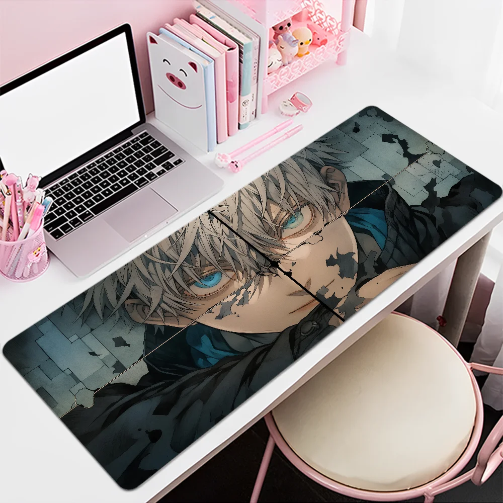 Imagem -04 - Anime Jujutsu Kaisen Gojo Satoru Mousepad Pele Personalizada dos Desenhos Animados Anime Gaming Mouse Pad Teclado Tapetes de Mesa Acessórios