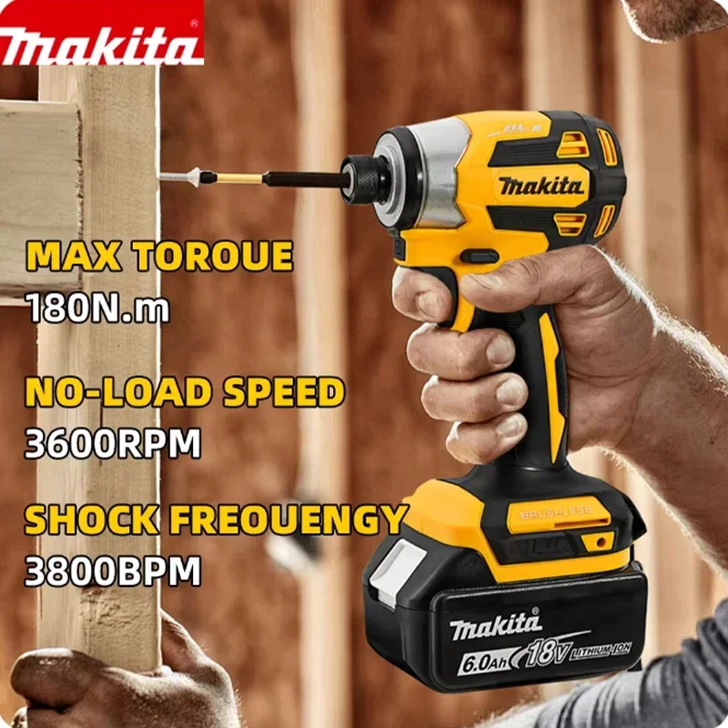 Makita DTD173 Brushless electric screwdriver 18V Cordless Tools Drill 220N.m Auto repair Electric impact Driver Tools