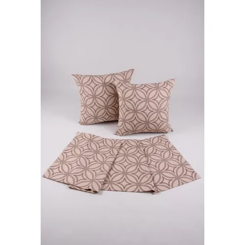 Lumiyard Trendline, 2 Pillow decorate & Runner Set, 45 X45 & 145 X45, Beige Ethnic Pattern