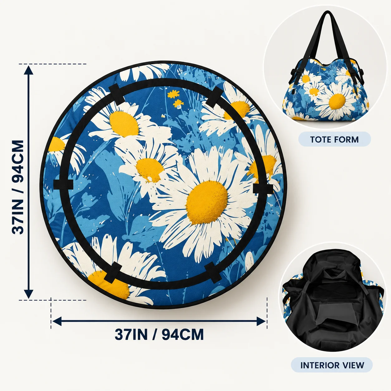 Custom Camping Storage Bag, 290 Twill Composite Round Packable Shoulder Tote, Large Capacity Outdoor Organizer with Custom Print