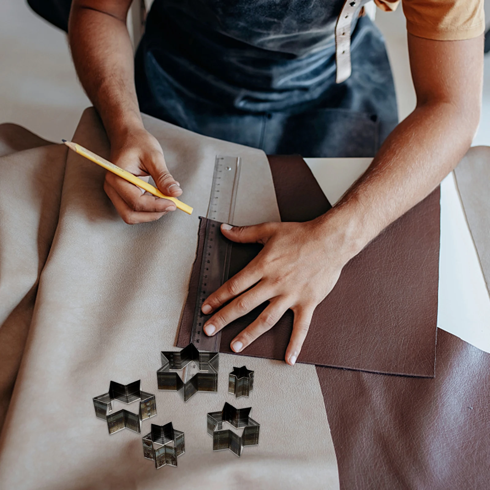 

5Pcs Hole Puncher High Quality Steel DIY Punching Tool for Straps Belts Craftwork Smooth Finish Equipment