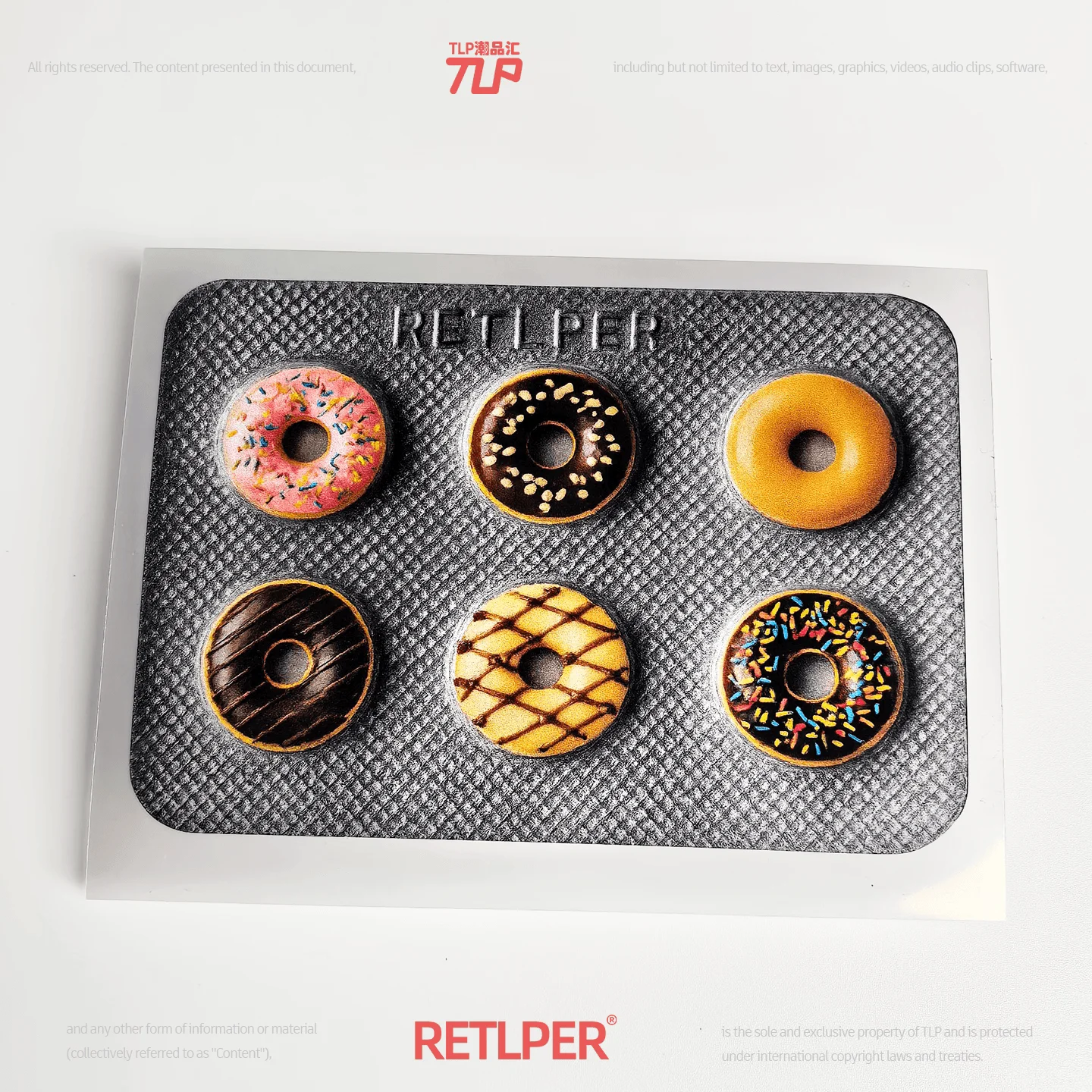 Retlper Reflective Car Stickers Original Worry-Relieving Donut 3D Effect Car and Motorcycle Waterproof Flat Stickers