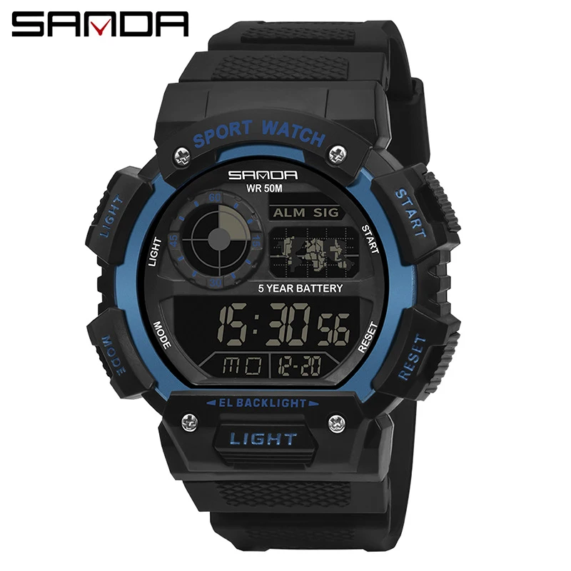 2022 Fashion Sanda Top Brand Sports Men\'s Watches Luxury Military Quartz Watch Male Waterproof S Shock Clock Relogio Masculino