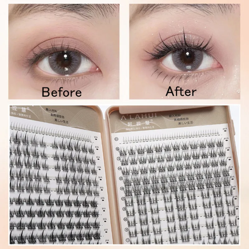 32 Rows 7 Kinds Mix False Eyelashes Large Capacity Segmented Lower Lash Extensions Individual Cluster Thick Natural Curling