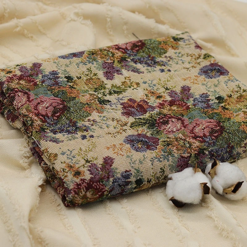 100*150cm Oil Painting Style Flower Jacquard Fabrics for Bags Shoes and Clothing