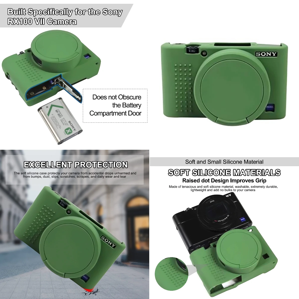 

For Sony RX100M7 Silicone Case + Skin Cover & Lens Cap for Digital Camera Protection