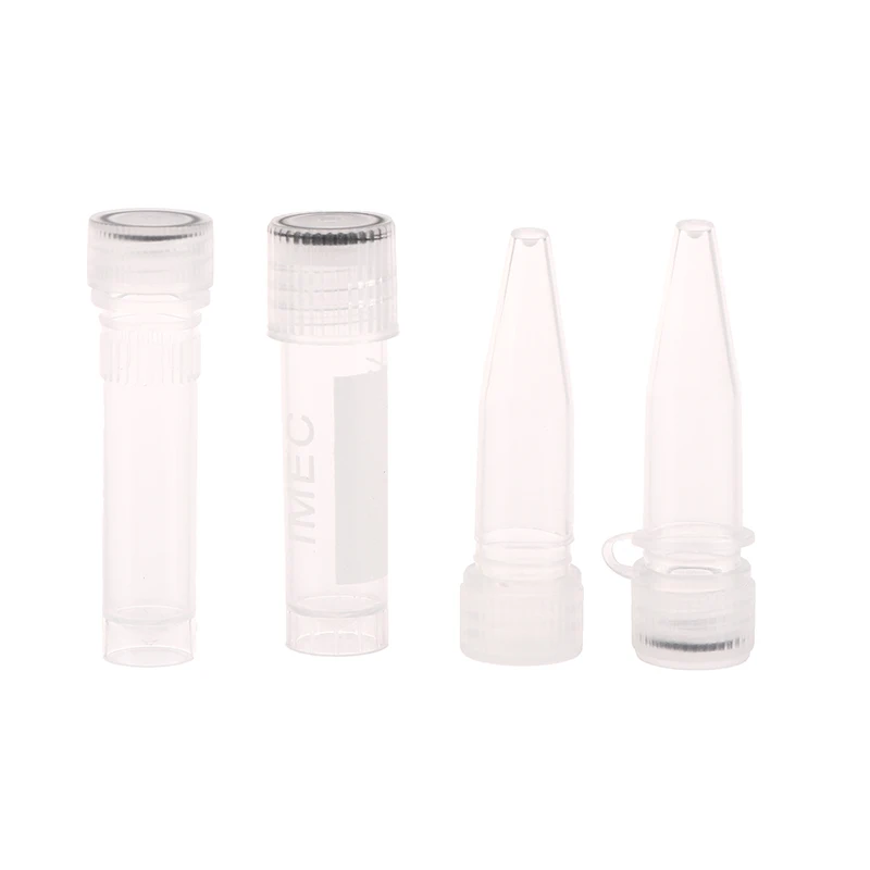 20pcs 1.5/1.8ml PP Lab Analysis Freezing Tubes Graduation Centrifuge Tube Volume Vials Bottles With Blocking Cap Screw Cap