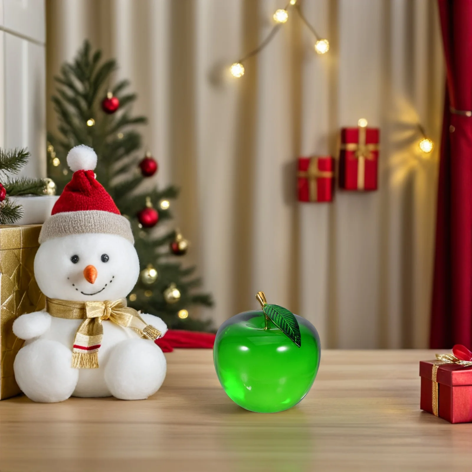 

Crystal Fruit Ornament Realistic Design Small Glass Decorative Piece for Home Office Xmas Party Supplies