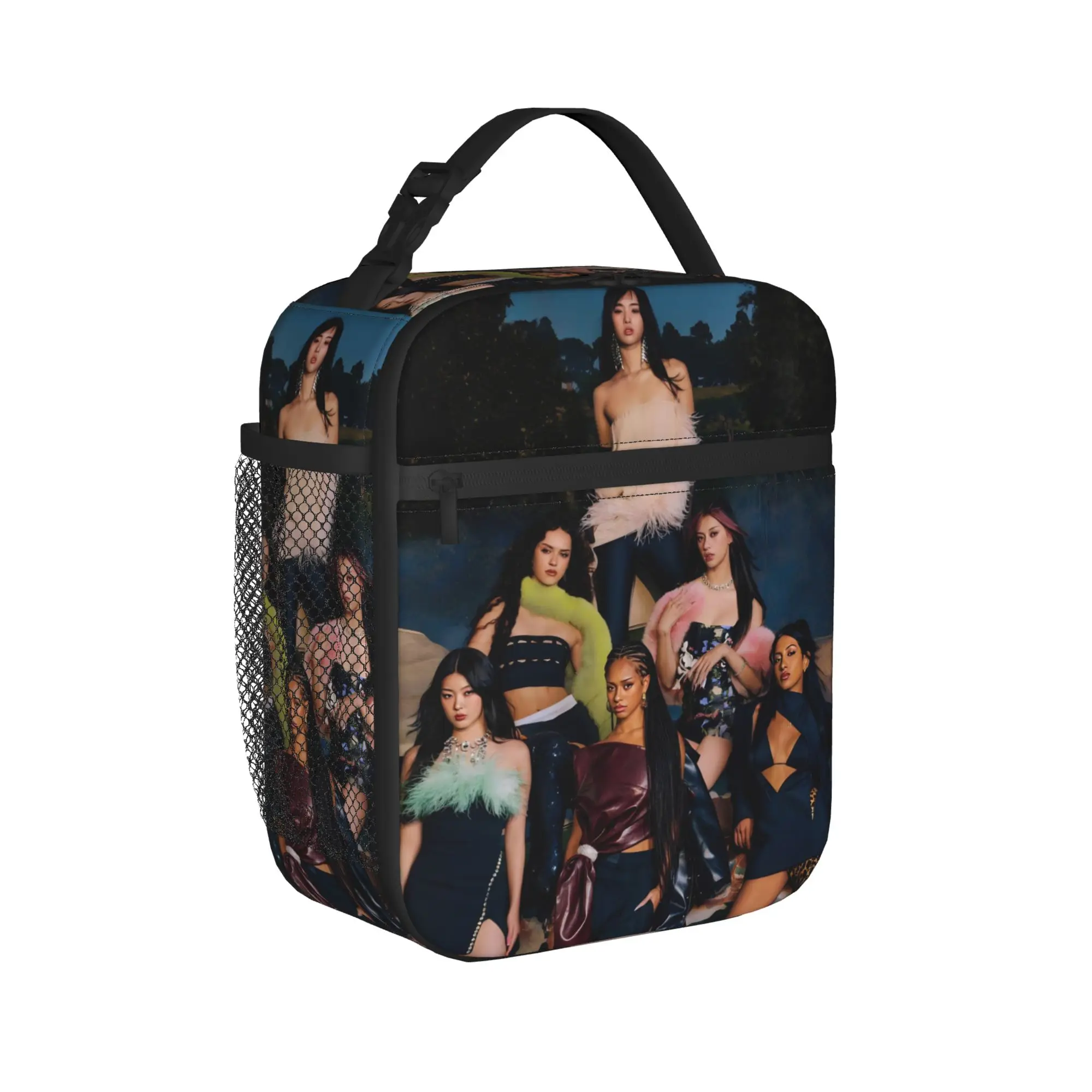 Katseye Music Girl Group Lunch Bag Outdoor Picnic Lunch Box For Women Casual Thermal Tote Handbags Insulated Cooler Bag