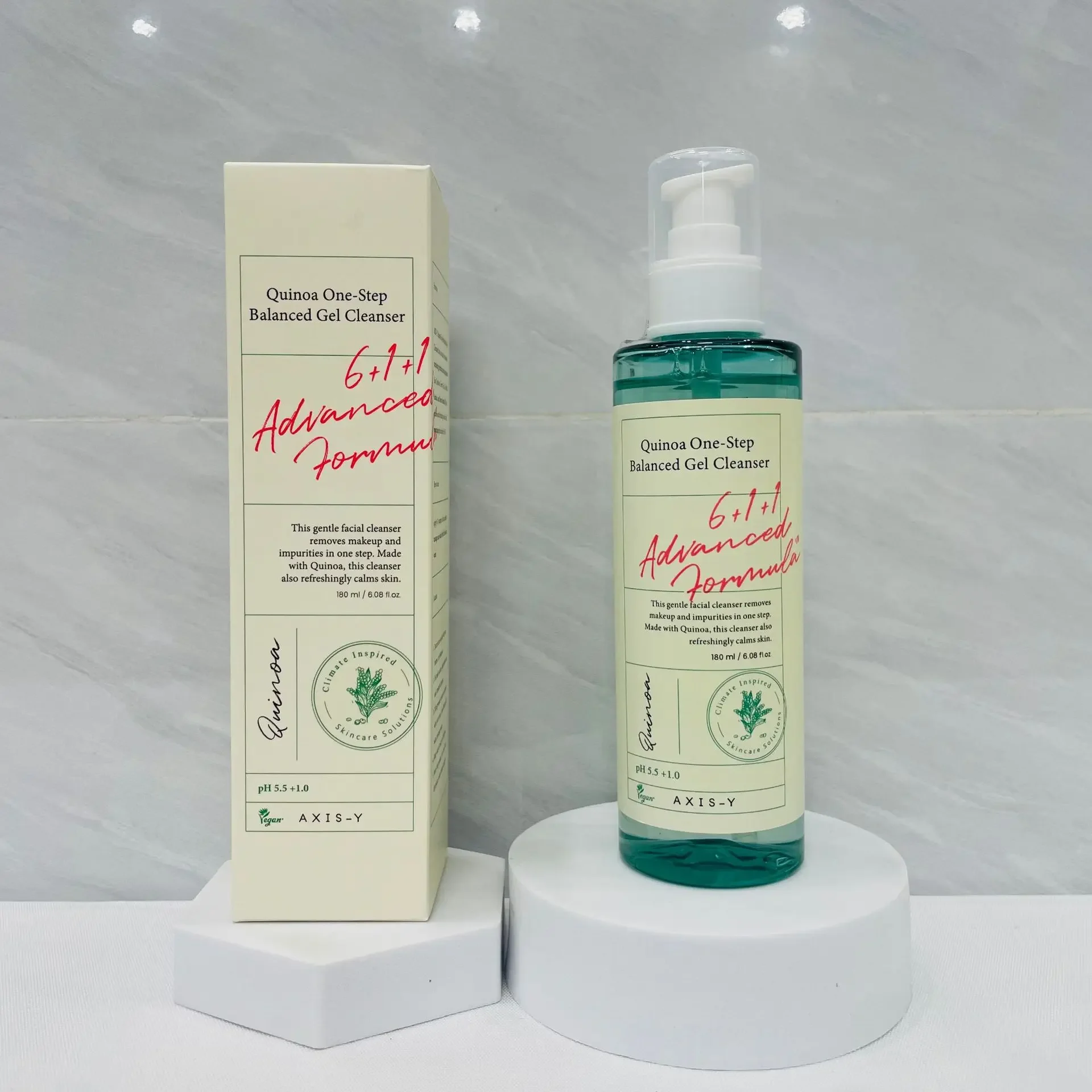 

AXIS-Y Quinoa One-Step Balanced Gel Cleanser Очищающее средство Отшелушивающее слабая кислота Глубоко очищающее сухое очищающее средство, не выщипающее, 180 мл