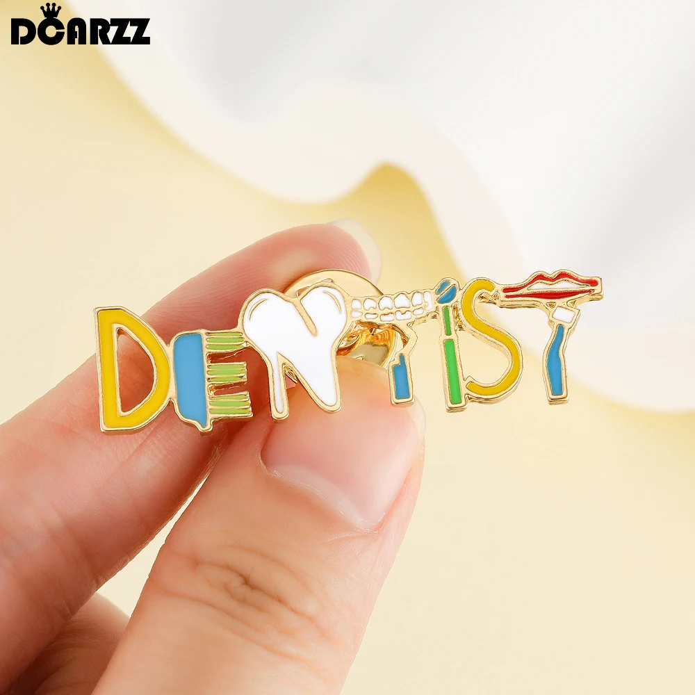 DCARZZ Dentist Enamel Brooch Medical Dental Tooth Toothbrush Badge Backpack Hat Lapel Pin for Doctor Nurse Jewelry