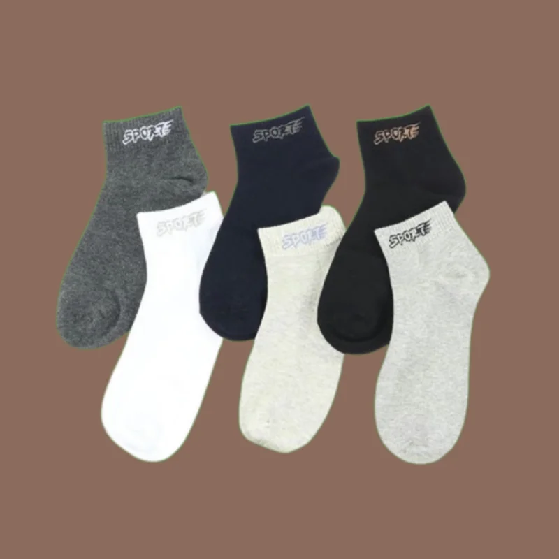 6/12 Pairs 2024 New Men's Sports Socks Summer Thin Cotton Breathable Cotton Short Socks Sweat-absorbent Student Socks