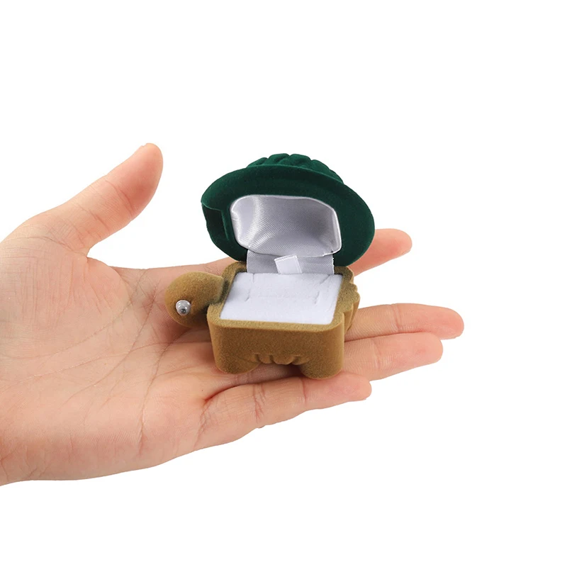 

[THG] Милая шкатулка для украшений в форме черепахи, бархатная шкатулка для сережек, флокированная шкатулка, изысканная подарочная шкатулка для украшений для женщин