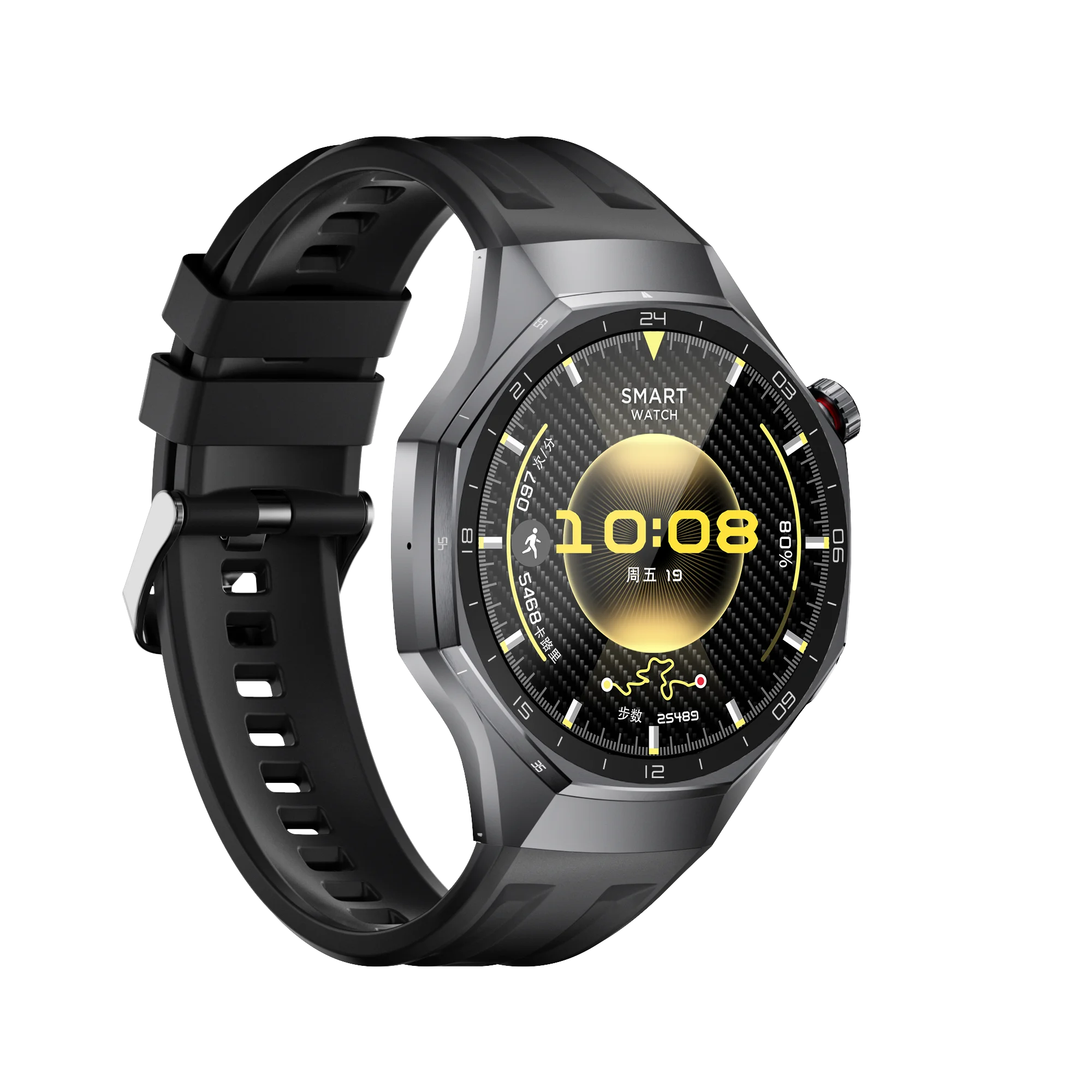SK53 Men Smart Watch Amoled HD Screen Compass Outdoor Sport Tracker Health Monitoring Bluetooth Call AI Voice Smartwatch
