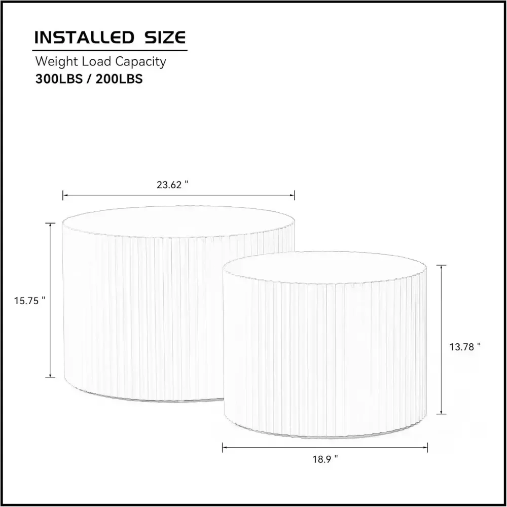 Set Meja Kopi Bulat, Meja Kopi Bersarang untuk Ruang Tamu, Meja Samping Kayu Modern Meja Ujung Aksen untuk Rumah, Meja Kafe