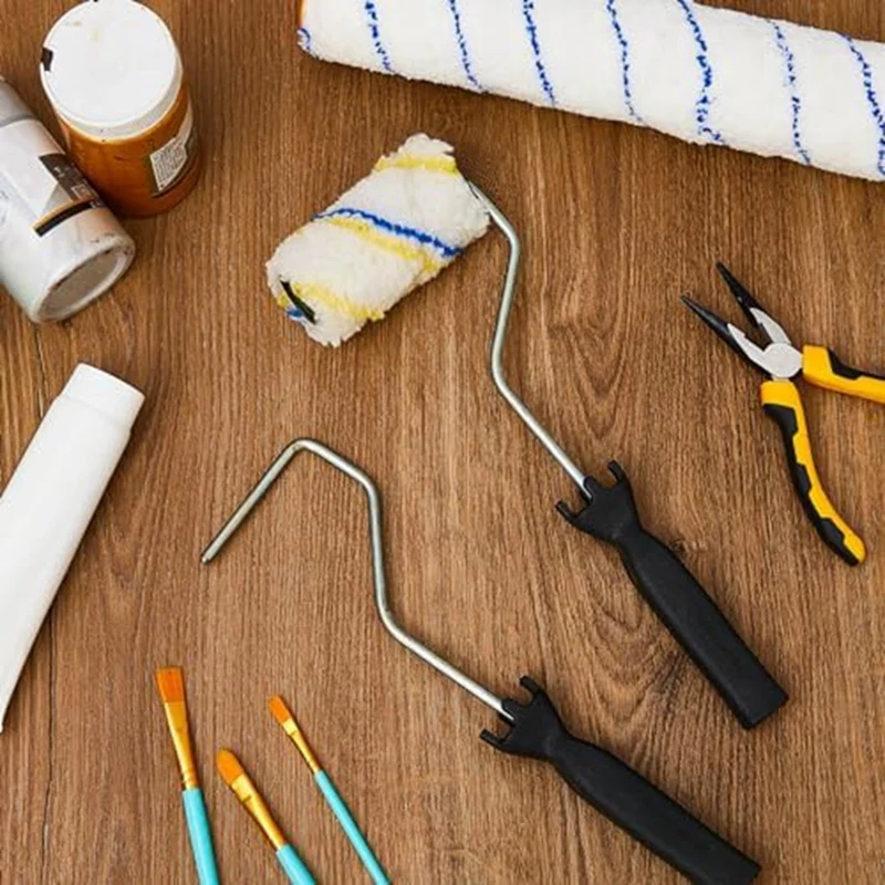 Paint Roller Frame com Single Lever Handle, Pintura Detalhe e Corte, 24 PCs