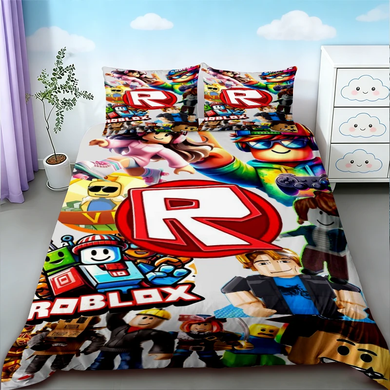 

Roblox Duvet Cover Cartoon Bedding Set Soft Comfortable Comforter Cover for Bedroom Decor Twin Single Size