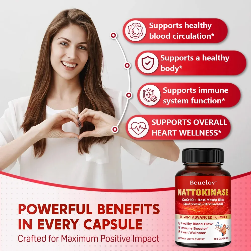 Riz à la levure rouge avec supplément CoQ10 – Antioxydant, augmente l'immunité, soutient l'énergie et la santé cardiaque pour hommes et femmes