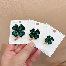 New Luxury Green Clover Pin Brooch Accessories For Men Women