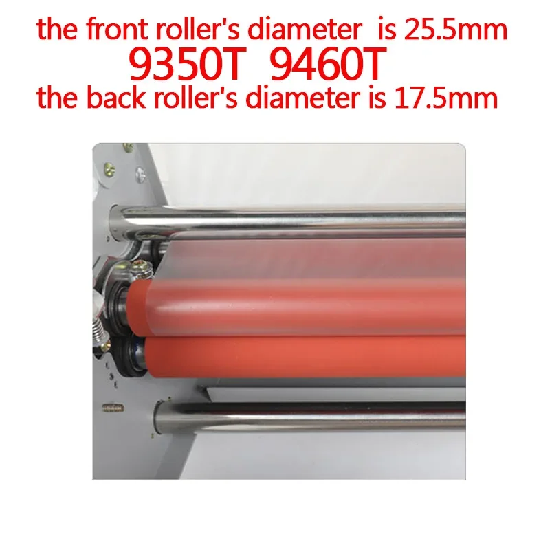 9460T Laminator średnica przedniej rolki 25.5mm/średnica tylnej rolki wynosi 17.5mm dla maszyna do laminowania