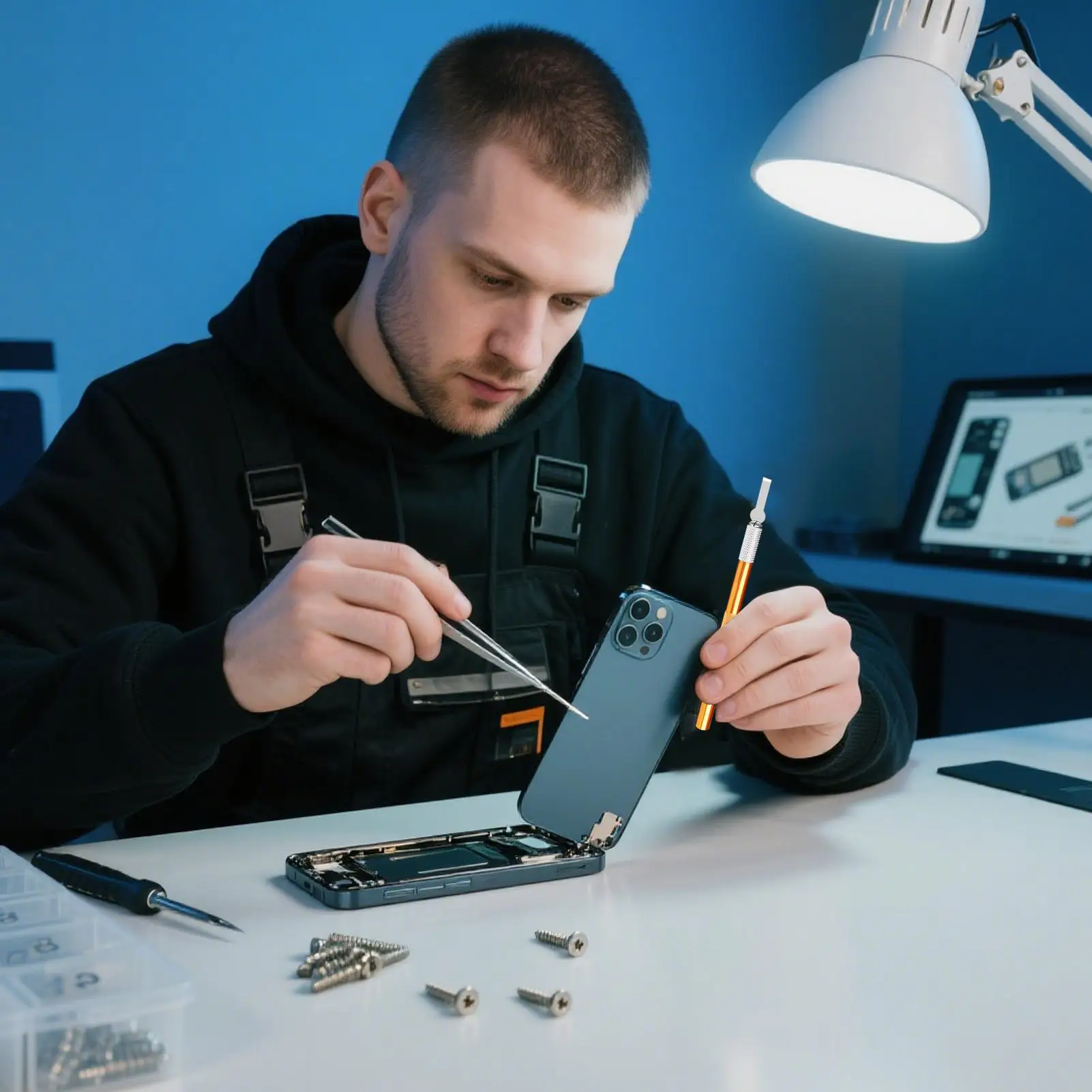 

Металлический Spudger, инструмент для удаления стекла задней крышки, скребок для ремонта мобильных телефонов, точная противоскользящая ручка, скребок для пленки телефона, инструмент