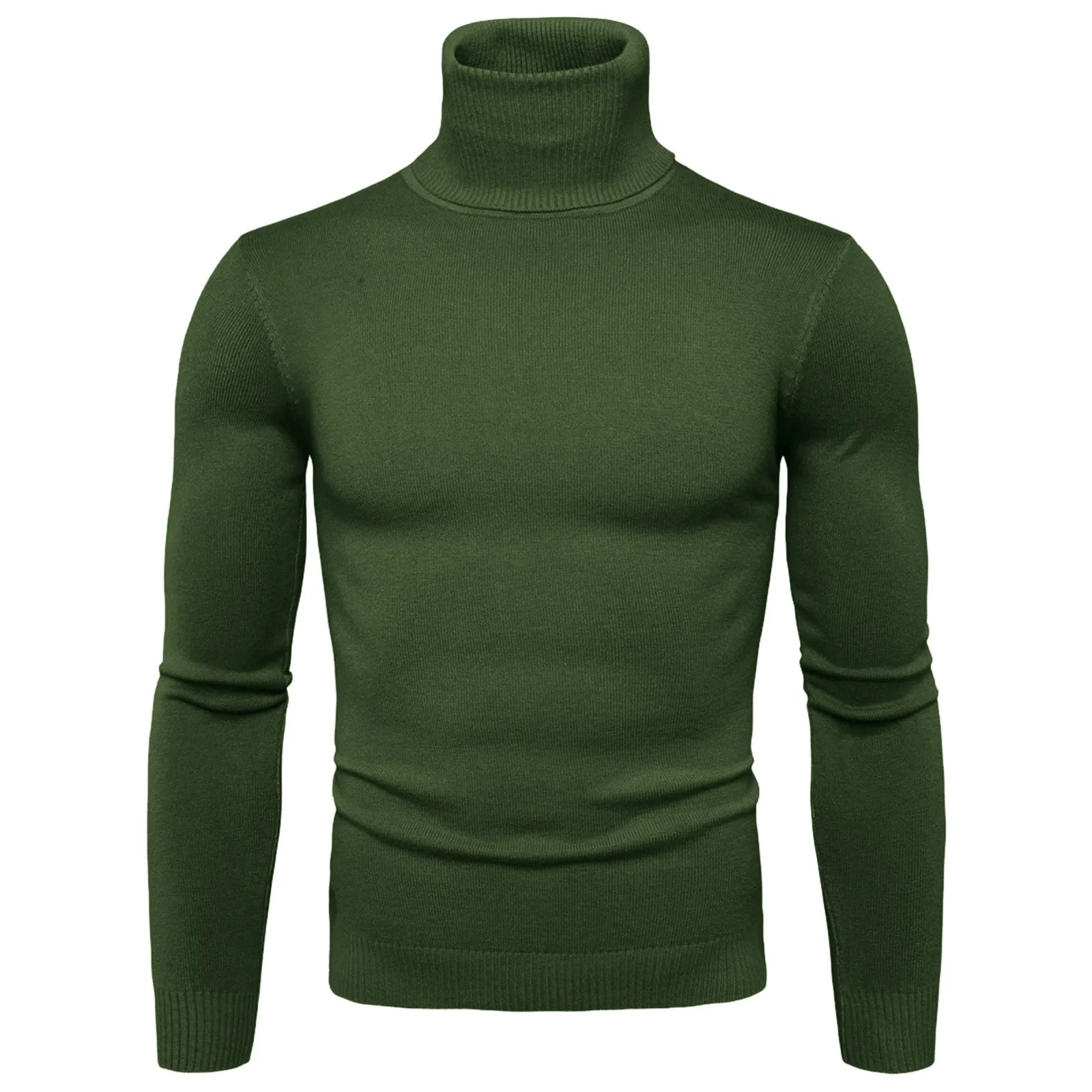 T-shirt pullover lavorate a maglia taglie forti da uomo Dolcevita basic Camicie con fondo Autunno Inverno Tinta unita Calda maglietta intima per tutti i fiammiferi