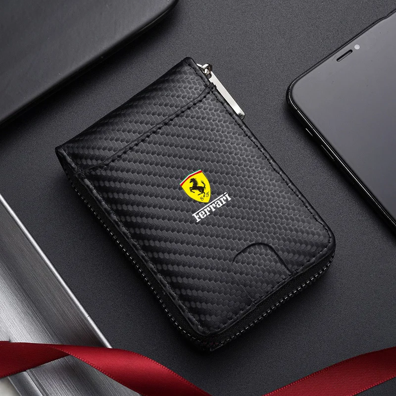 Cartera de cuero para licencia de conducir, monedero para tarjetas de crédito, carteras de regalo para Ferrari Roma 488 Portofino F8 Roma Spider SF90 Superfast
