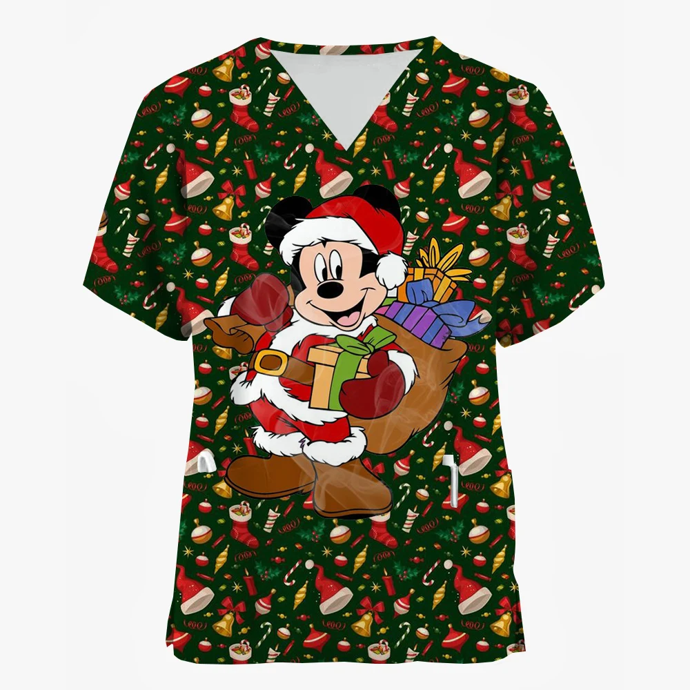 Disney tureMouse-Uniforme médical conviviale ré pour femme, accessoires d'infirmière, vêtements d'hôpital, vêtements de travail clinique dentaire, joyeux Noël