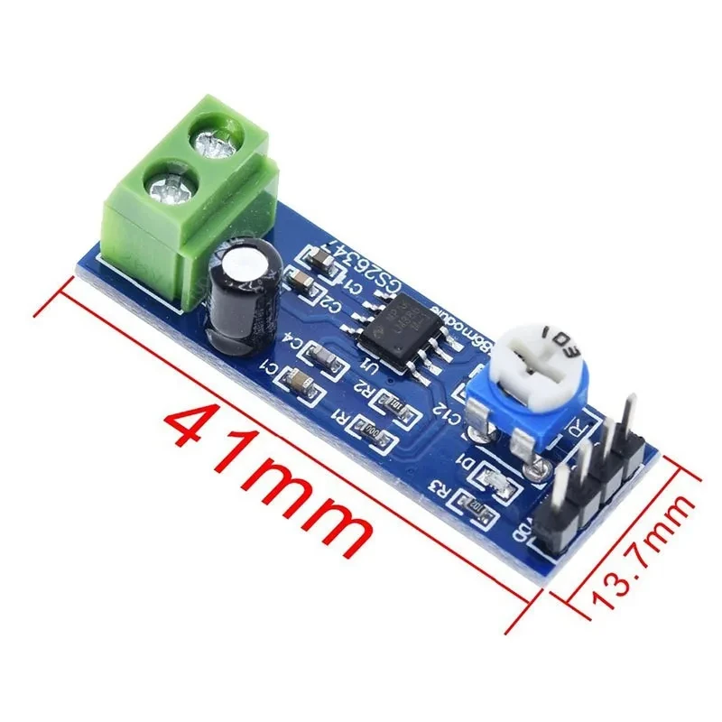 LM386 Audio Power Amplifier Module 200 Times Gain Amplifier Board Mono Power Amplifier 5V-12V Input DIY