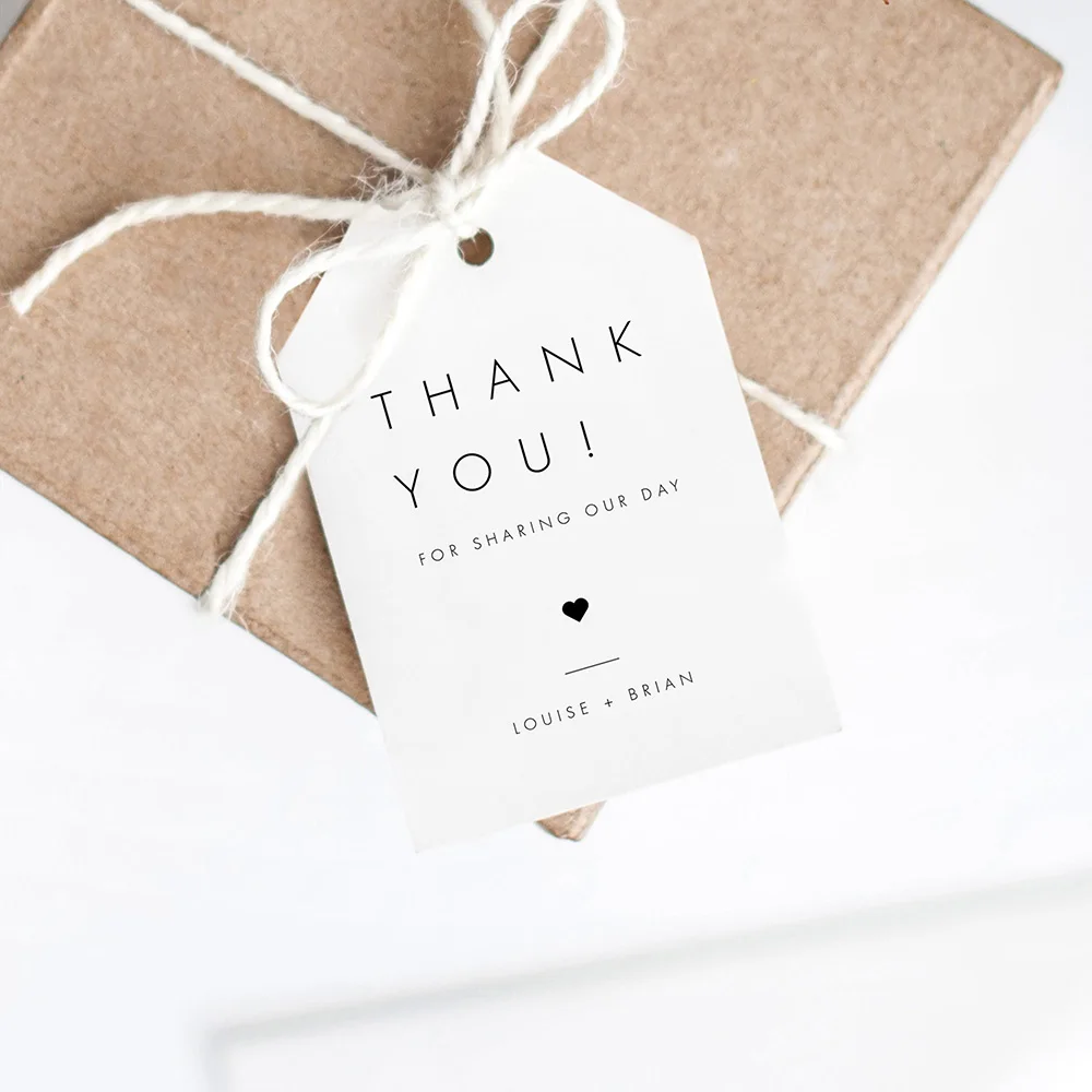 Personalized Thank You Card for Guest Gift Tags Custom Merry Christmas Shower Party Decorations Minimalist Tag Christmas Supply