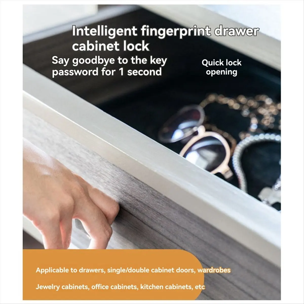 A89X Double Door Fingerprint Lock No Punching Biometric Electronic Door Lock Low Power Consumption with Tricolor Lamp Locks