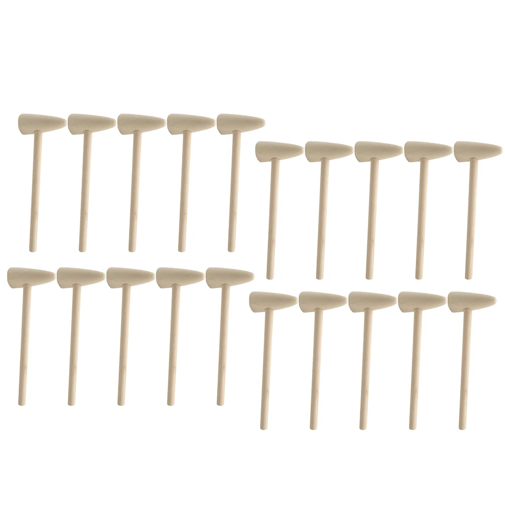 

20 Pcs Mini Hammers Kids Wood Toy Mallets Children Safe Natural DIY H made Creative Materials Kindergarten Cake Easter Egg