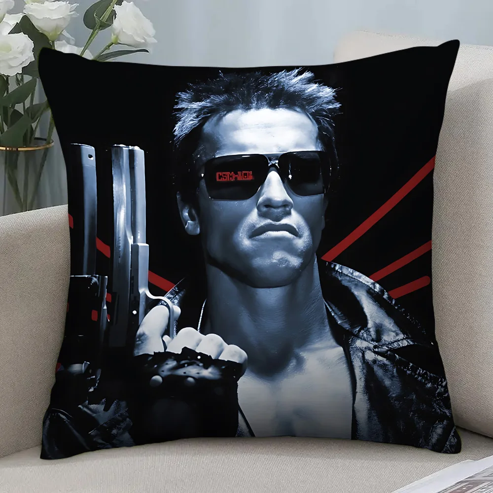 Hot Movie Pillow Covers Cartoon Sofa Decorative Home Double-sided Printing Short Plush Cute Cushion The T-Terminator Cover