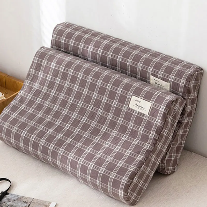 Latex Pillowcase Memory Foam Cotton Pillow Covers Soft Rebound Zippered Printed Sleeping Orthopedic Pillows Protector Home