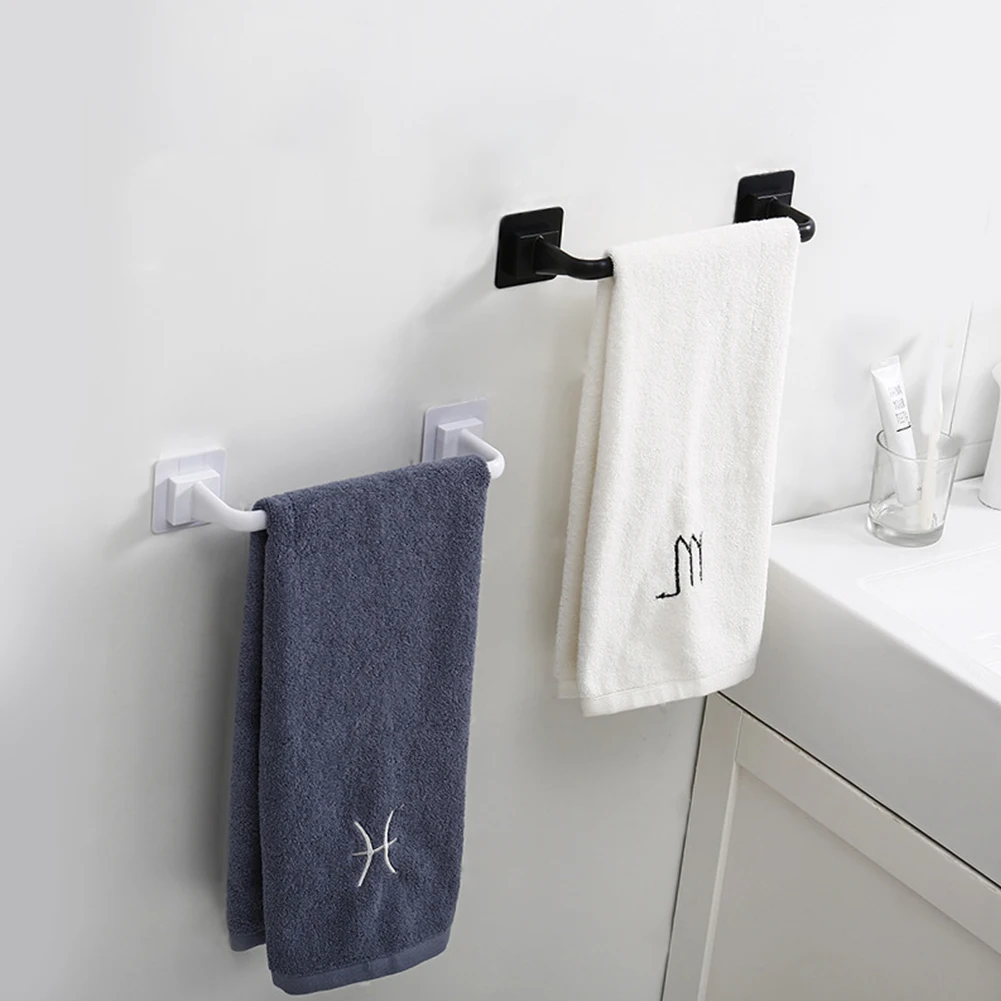 Bathroom Towels Rack Non Perforated Storage Rack Towel Rod Towel Bar On Wall Bath Towel Holder Rail Rack Storage Bracket