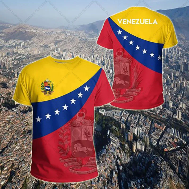 Custom Name Venezuela Emblem Graphic Sports Tees Summer Casual Streetwear Men\'s Fashion Jersey Loose Oversized T-shirts