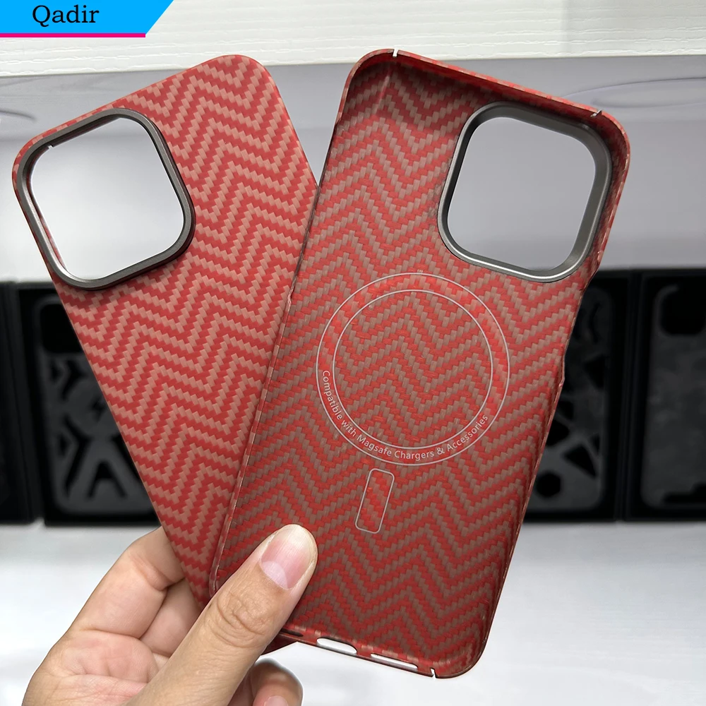 

QADIR carbon fiber phone case For iphone 13/14pro Max Magnetic case carbon fiber for iphone 14pro max cover