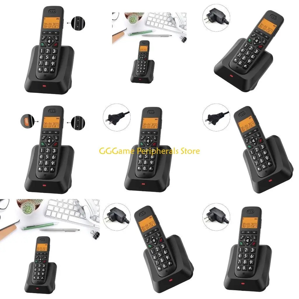 U55B Handheld Telephone with CallerID Storage Cordless Phone Large LCD Display