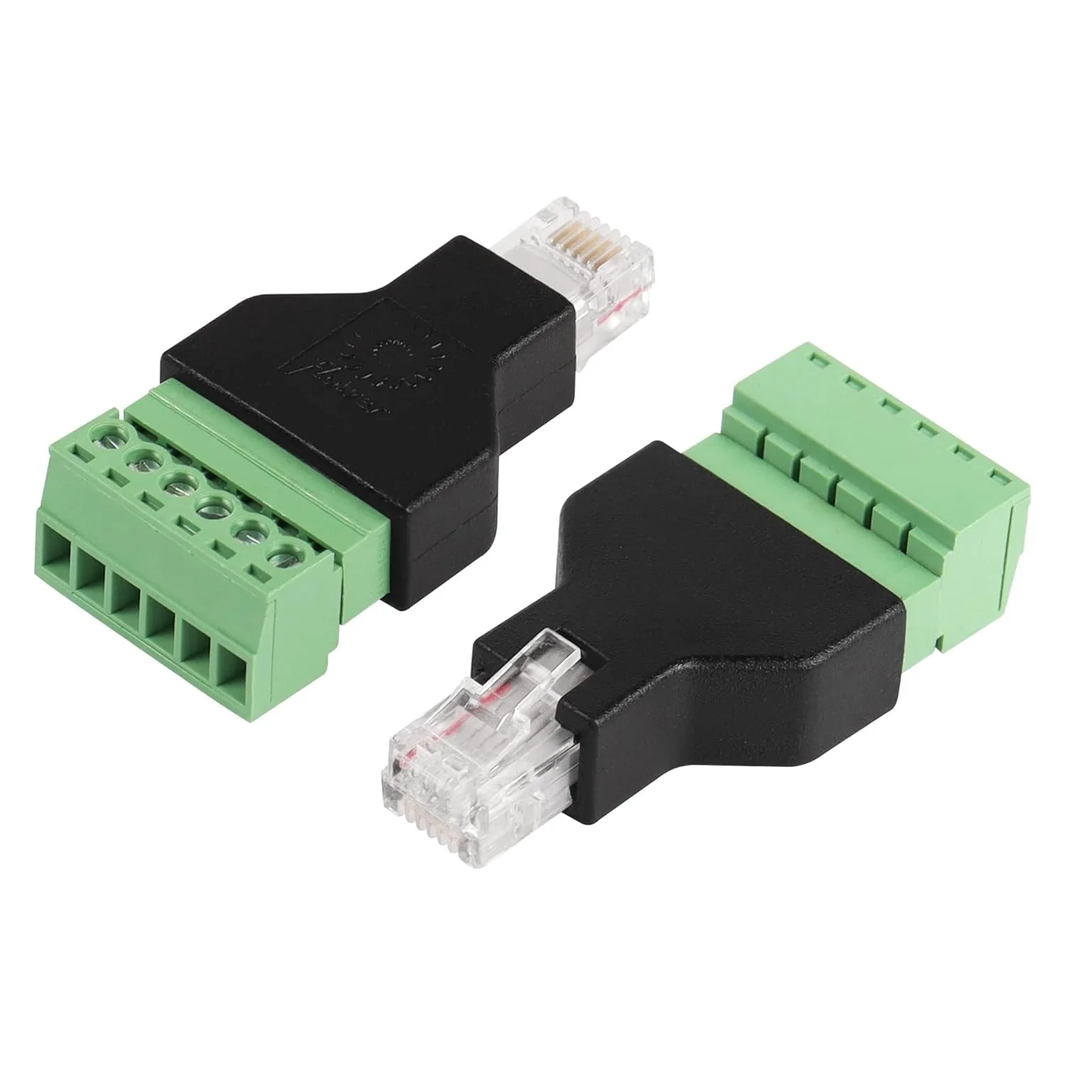 10pcs Ethernet RJ12 6P6C Male Plug to Screw Terminal Block 6 Pin with Terminal Plug Splitter CCTV Adapter Connector