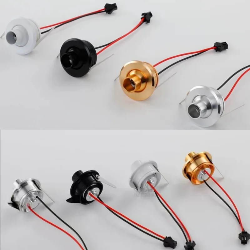 LED Cabinet Light Mini Bull's-Eye Spotlight Adjustable Angle Wine Closet Spotlight with Hole 32-35MM for Household Lighting