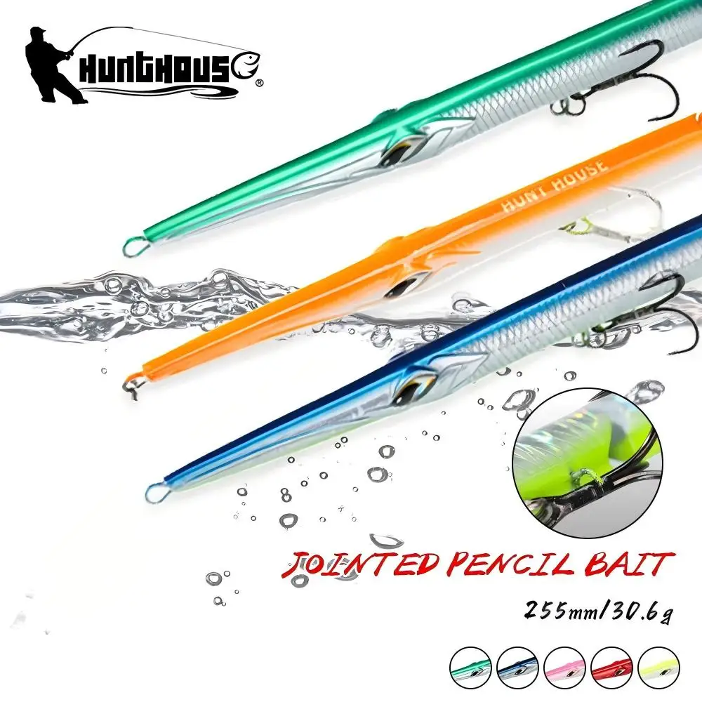 Hunthouse Sea Trolling Pencil Fishing Lure 3PCS Set Kit 255mm 30.6g Sinking Needle Swimbait Hard Artificial Bait For Seabass