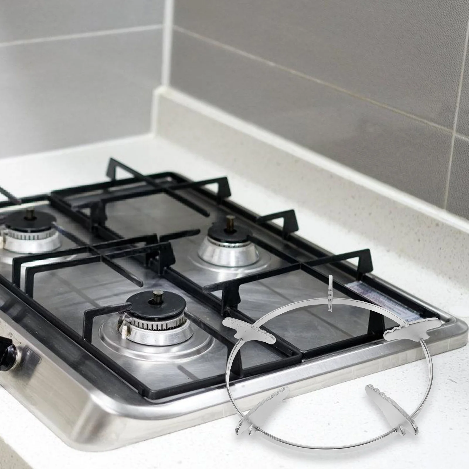 

1pc Ring For Gas Stove Iron Support Non-Slip Sturdy Compact Design High Temperature Resistant Replacement Wok Bracket Kitchen